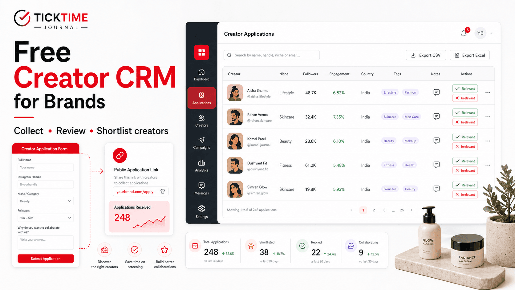 Free Creator CRM for Brands: Collect, Review, and Shortlist Influencer Applications Without Spreadsheets